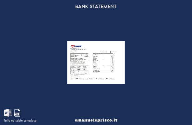 modello di pagine Excel dell'estratto conto della carta di credito bancaria degl
